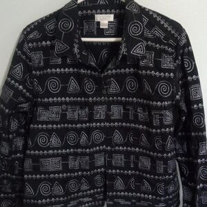 Christopher & Banks Black and White Patterned Blazer